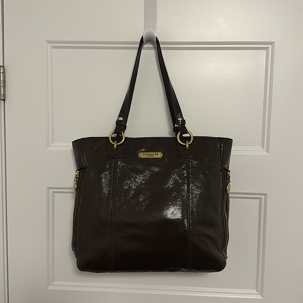 Coach Brown Patent Leather Bag